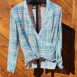 CAbi 264 Windowpane cross Front Blouse 3068